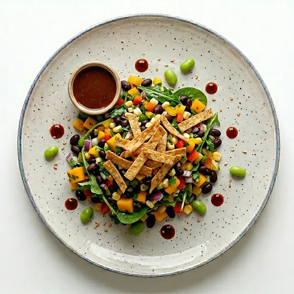 Black Bean and Mango Salad with Crunchy Tortilla Strips